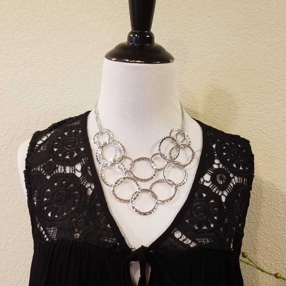 🛍August Silk Black Laced Vest Short Sleeve S, M - Picture 4 of 8